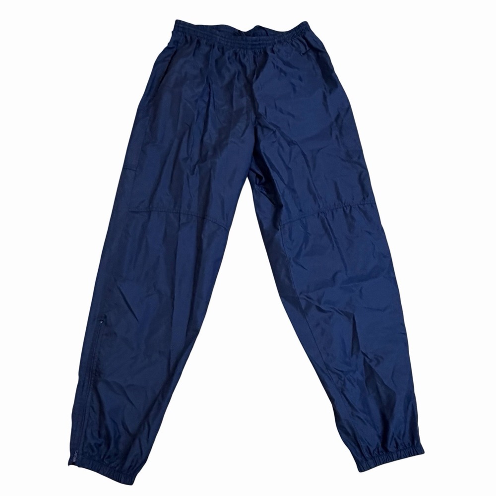 VTG 90s Nike Wind Pants Navy Blue Taiwan Nylon Track Pants XL 80s Zip Ankle Logo